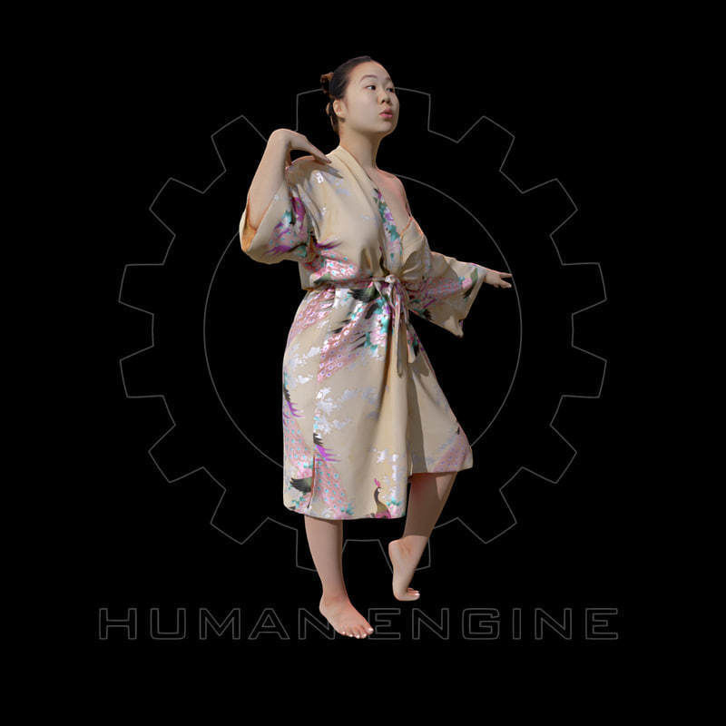 Female Scan - Lily Kimono Costume Low-poly 3D model_2
