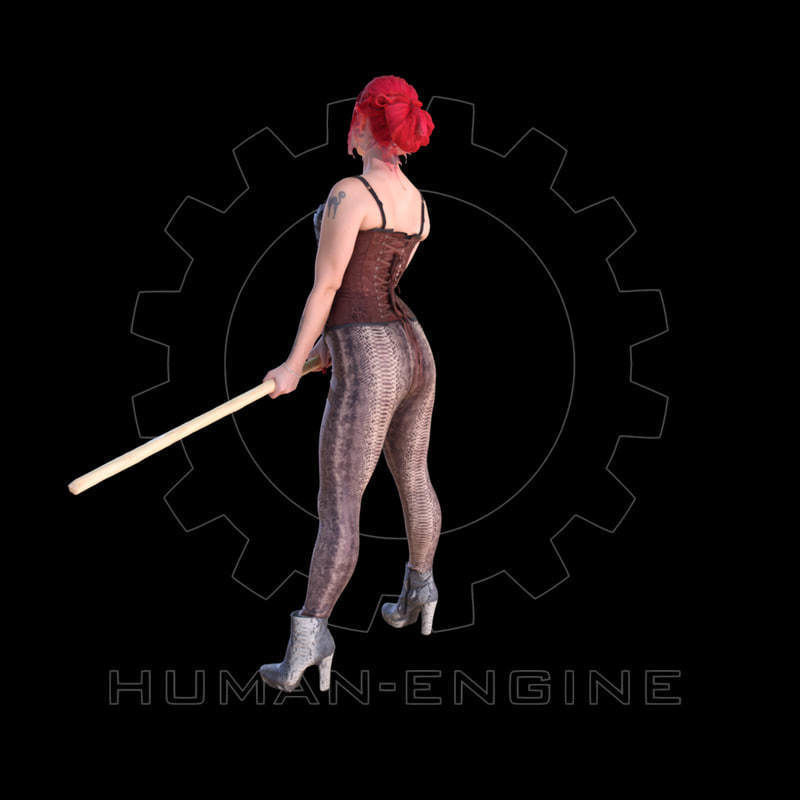 Female Scan - Sonya Wearing Corset 2 Low-poly 3D model_5