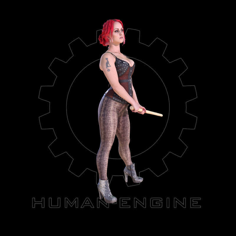 Female Scan - Sonya Wearing Corset 2 Low-poly 3D model_3