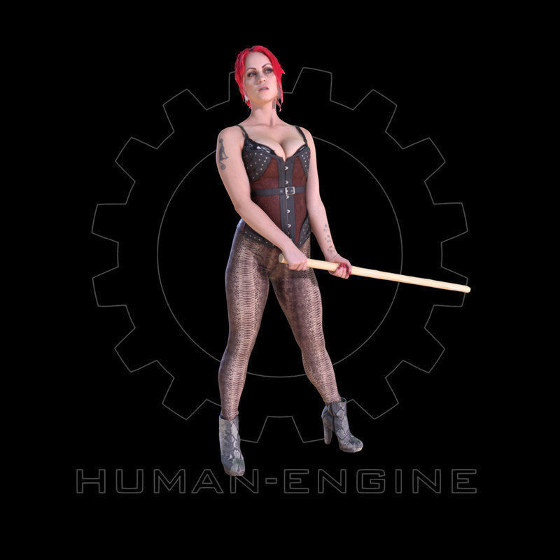 Female Scan - Sonya Wearing Corset 2 Low-poly 3D model_1