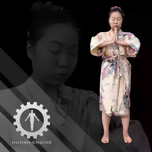 Female Scan - Lily Kimono Costume 2 Low-poly 3D model Female Scan - Lily Kimono Costume 2 Low-poly 3D model