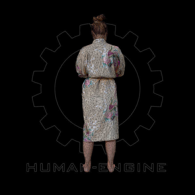 Female Scan - Lily Kimono Costume 2 Low-poly 3D model_7