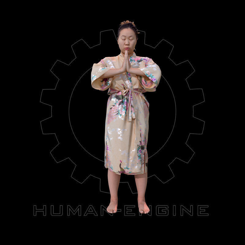 Female Scan - Lily Kimono Costume 2 Low-poly 3D model_1