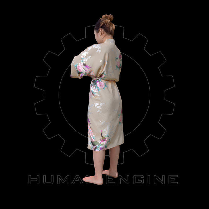 Female Scan - Lily Kimono Costume 2 Low-poly 3D model_5