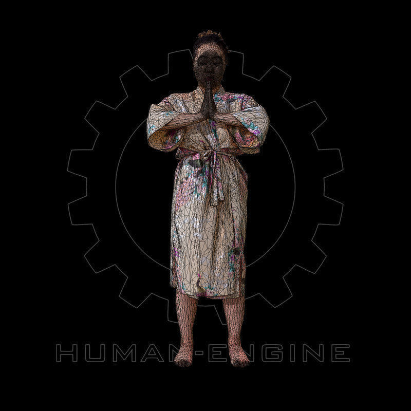 Female Scan - Lily Kimono Costume 2 Low-poly 3D model_6