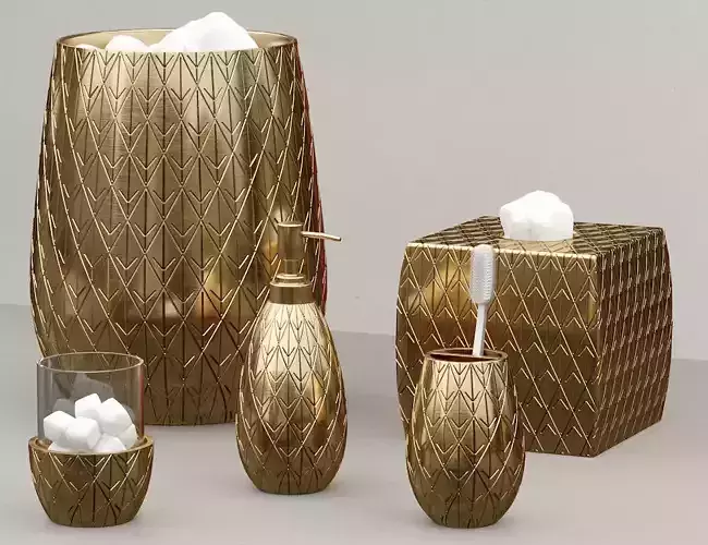 Pina Colada Gold Pineapple Bath Accessories by Croscill 3D model