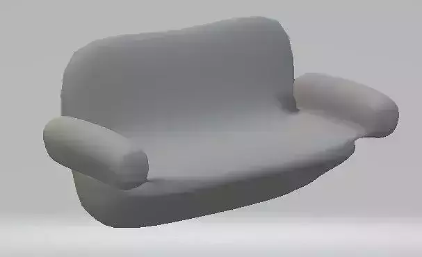 Sofa Low-Poly chair with back and armrest