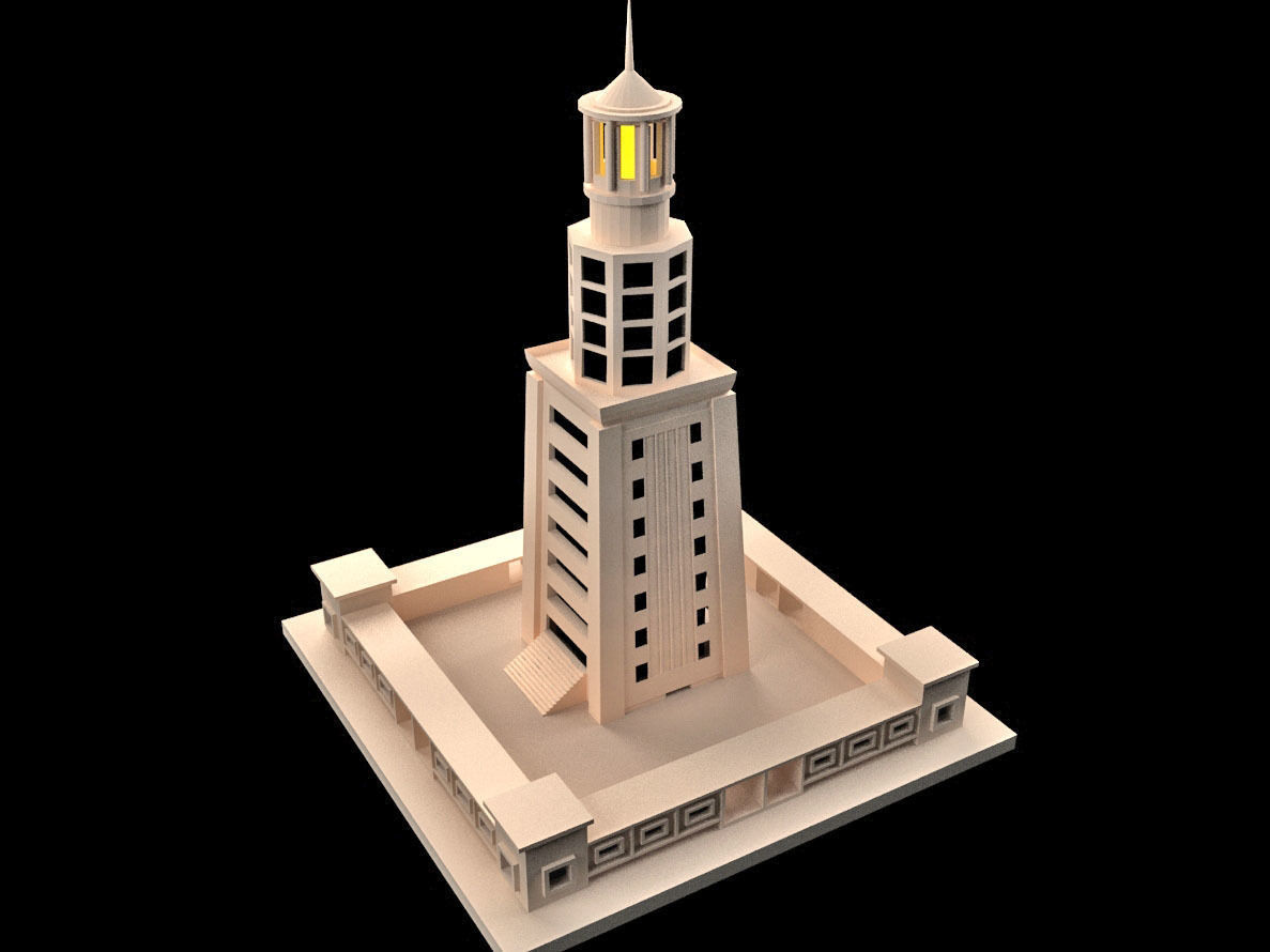 Lighthouse of Alexandria Low-poly 3D model_2