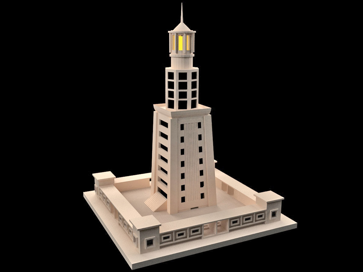 Lighthouse of Alexandria Low-poly 3D model_3