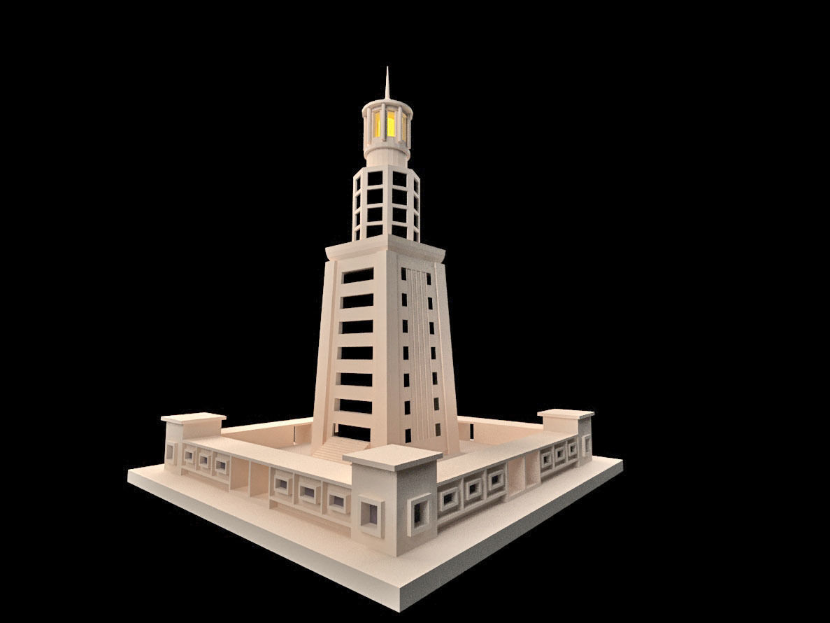 Lighthouse of Alexandria Low-poly 3D model_1