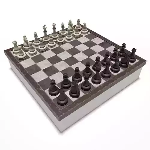 Chess board with pieces