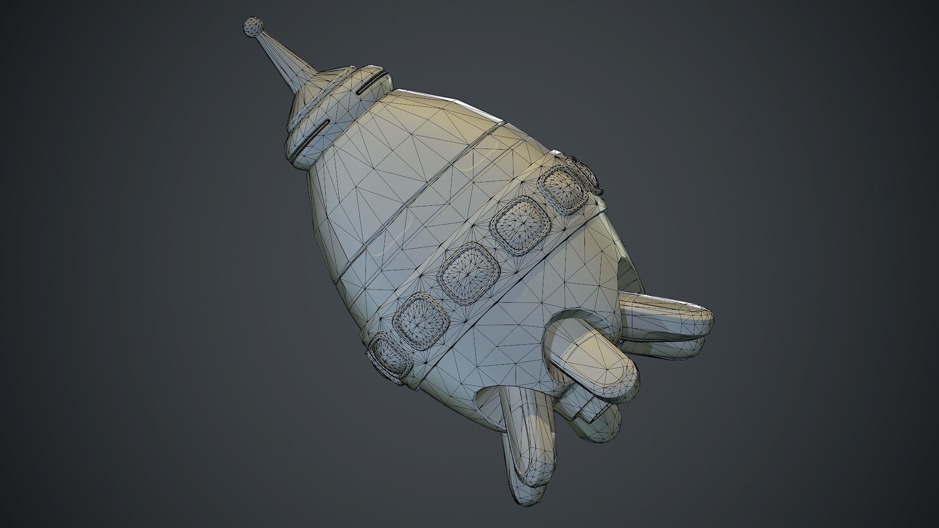 Cartoon Rocket 2 PBR Game Ready Low-poly 3D model_17