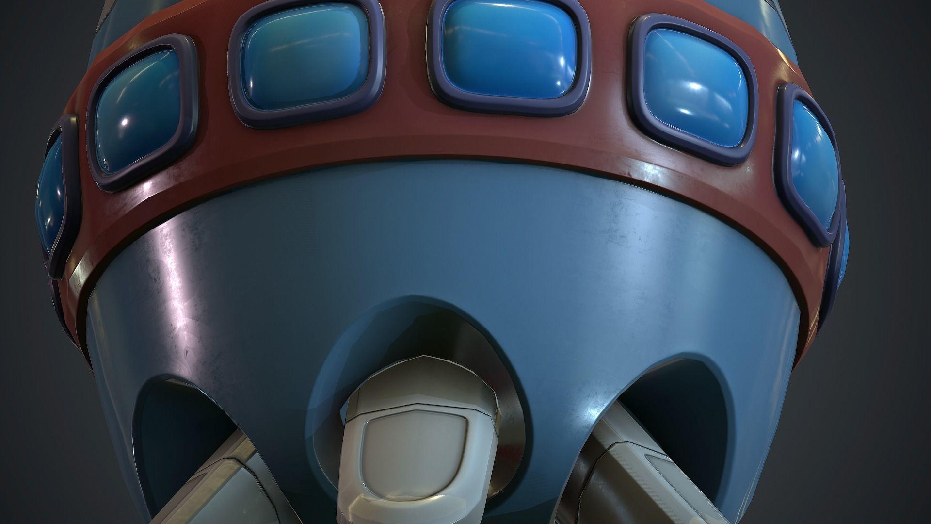 Cartoon Rocket 2 PBR Game Ready Low-poly 3D model_15