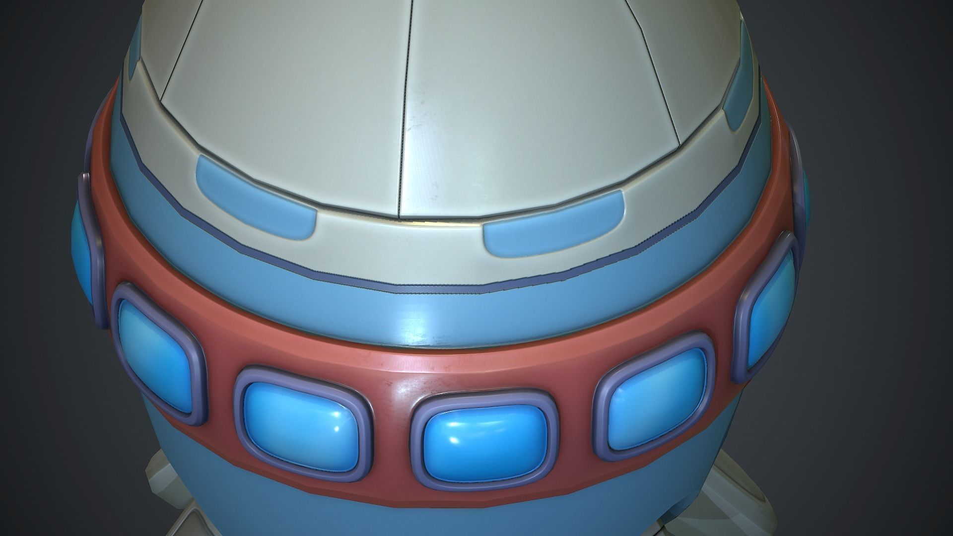 Cartoon Rocket 2 PBR Game Ready Low-poly 3D model_11