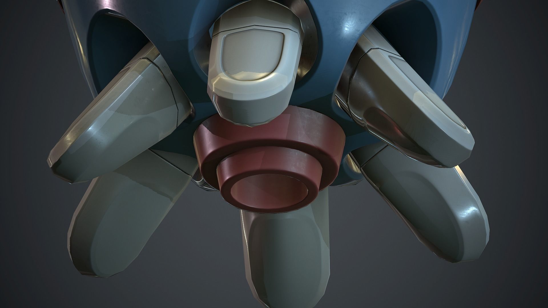 Cartoon Rocket 2 PBR Game Ready Low-poly 3D model_14