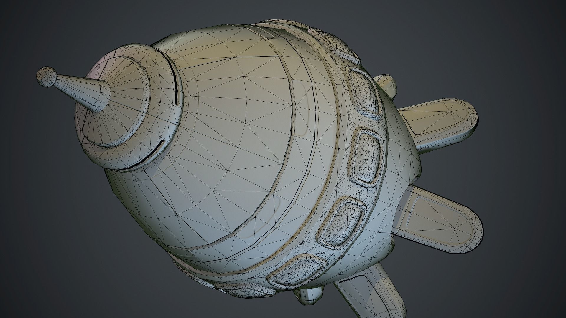 Cartoon Rocket 2 PBR Game Ready Low-poly 3D model_18