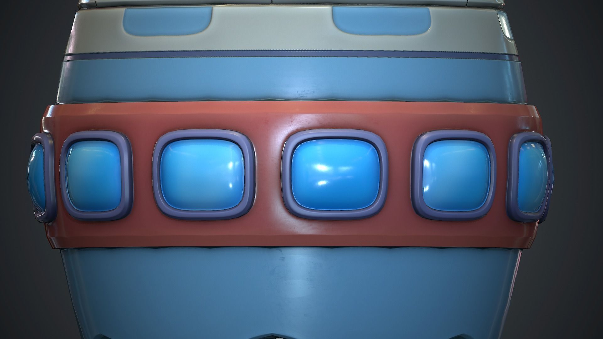 Cartoon Rocket 2 PBR Game Ready Low-poly 3D model_13