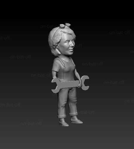 woman car mechanic  3D print model