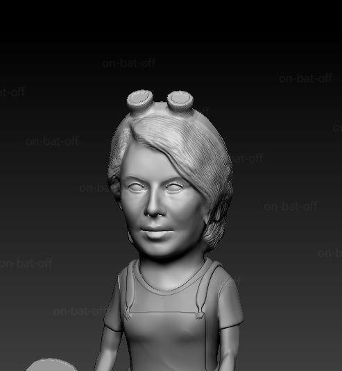 woman car mechanic  3D print model_3