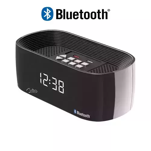 Clock Radio Titanium Bluetooth Alarm Low-poly 3D model