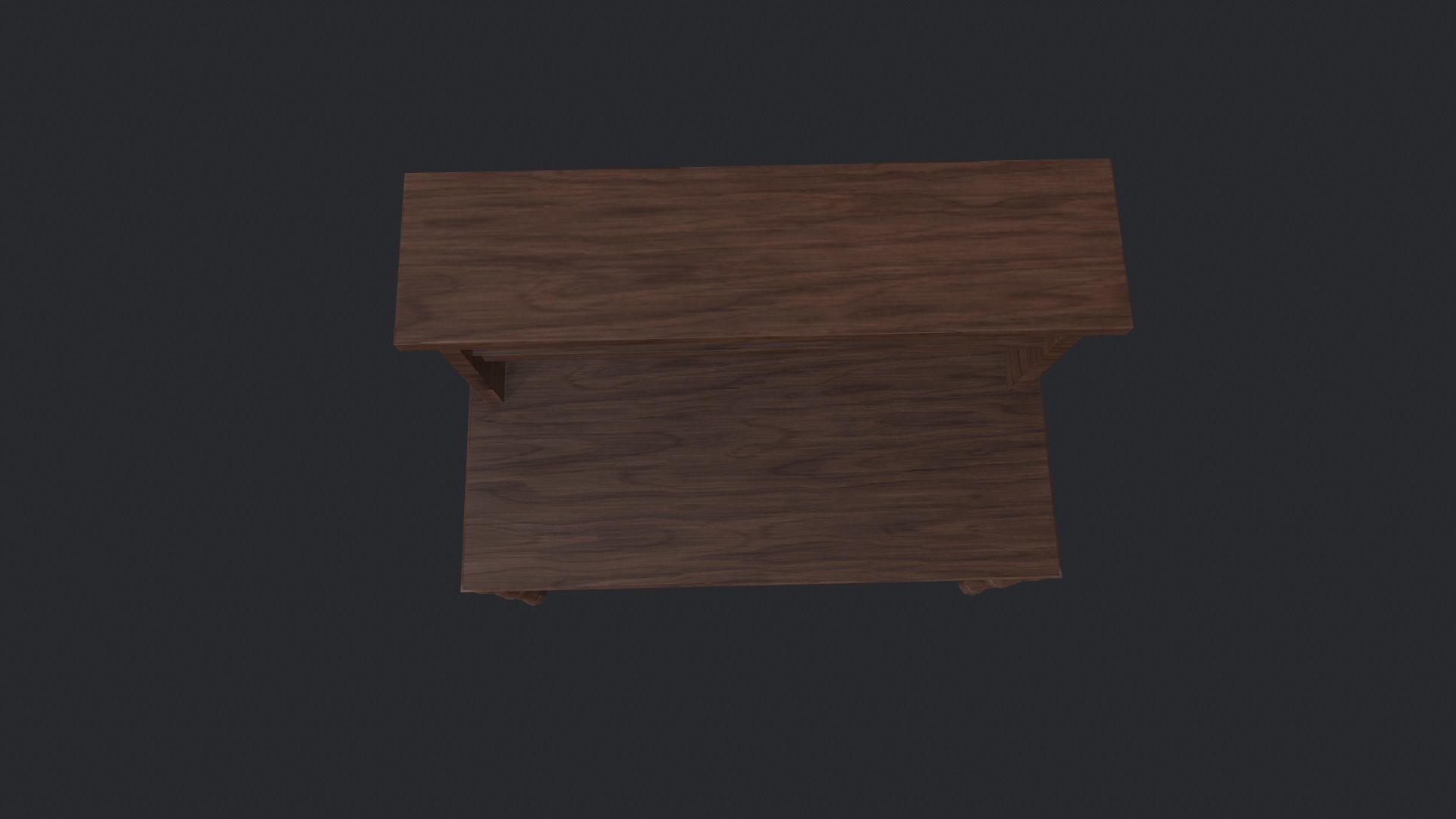 Walnut Wood Office Desk - Study Desk - Office Desk - Desk Low-poly 3D model_5