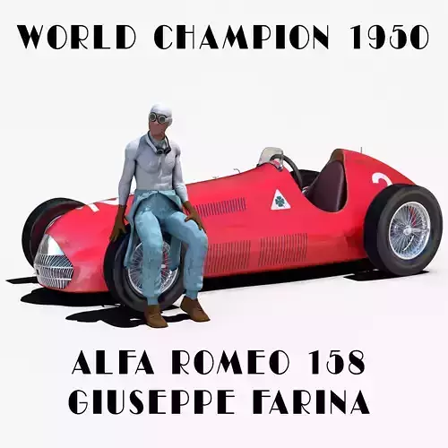 Alfa Romeo Alfetta 158 Low-poly 3D model