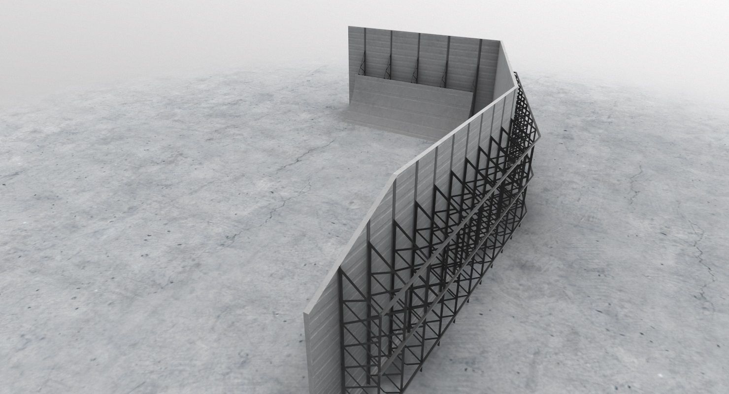 LHBP Blast Wall Low-poly 3D model_3