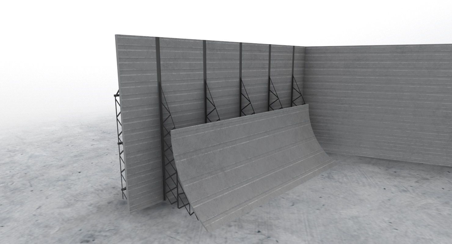 LHBP Blast Wall Low-poly 3D model_1