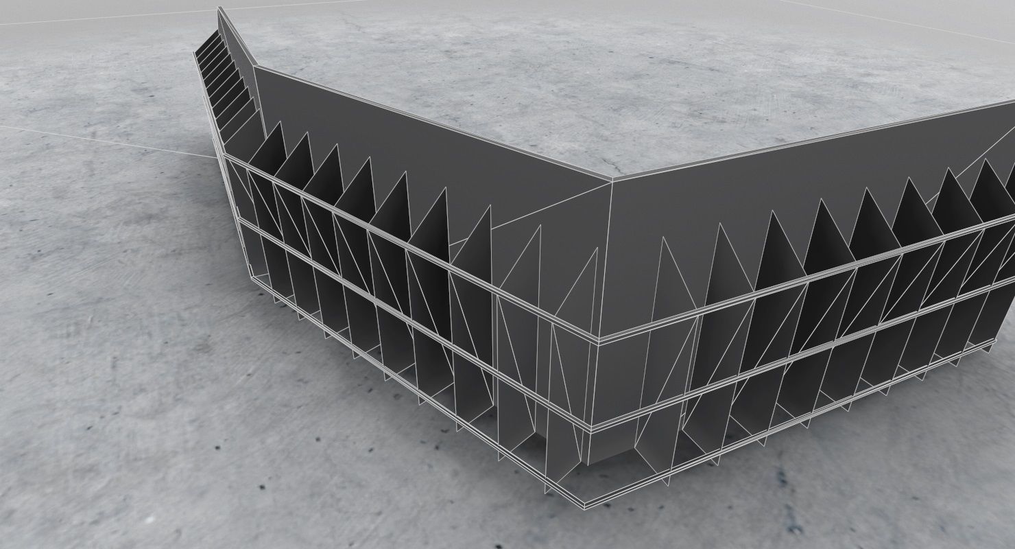 LHBP Blast Wall Low-poly 3D model_8