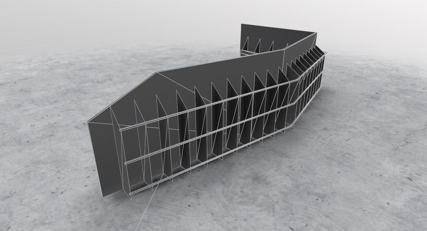 LHBP Blast Wall Low-poly 3D model_7