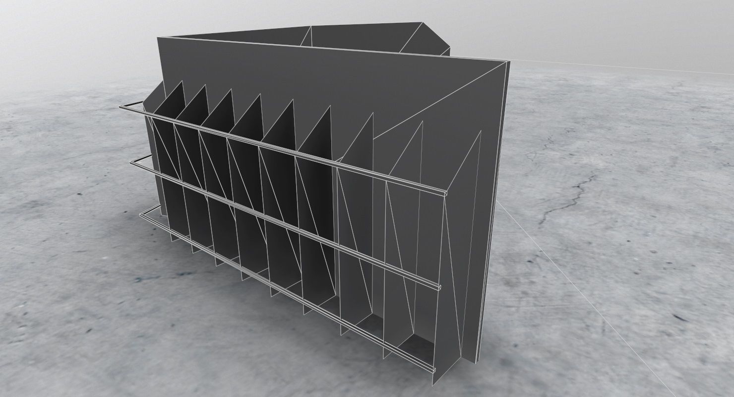 LHBP Blast Wall Low-poly 3D model_5