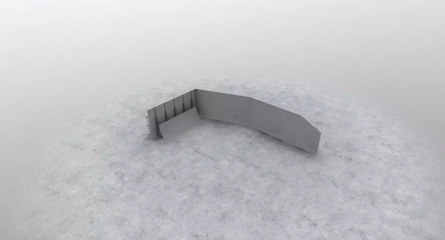 LHBP Blast Wall Low-poly 3D model_0