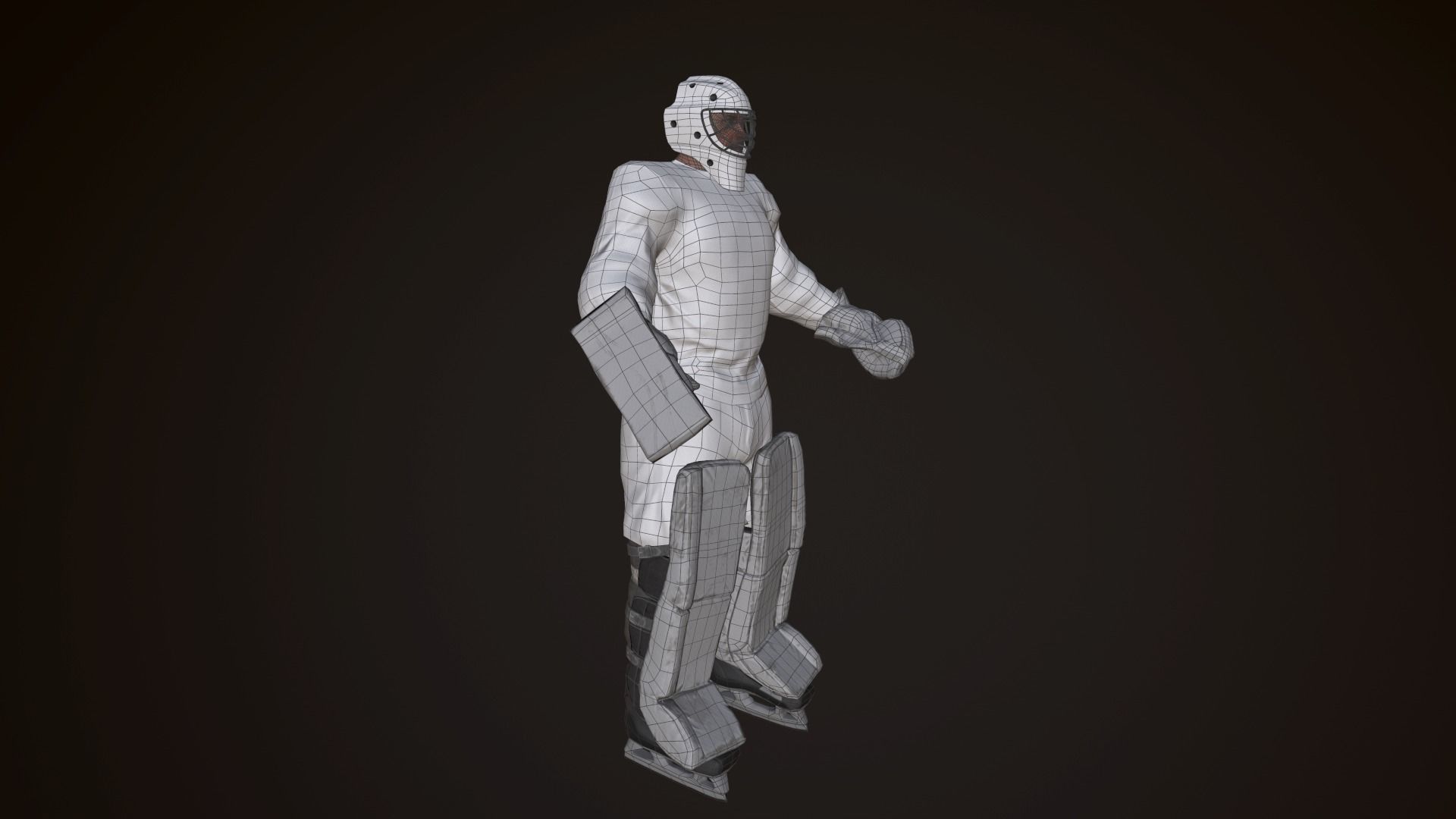 Game ready hockey goalie model  Low-poly 3D model_4