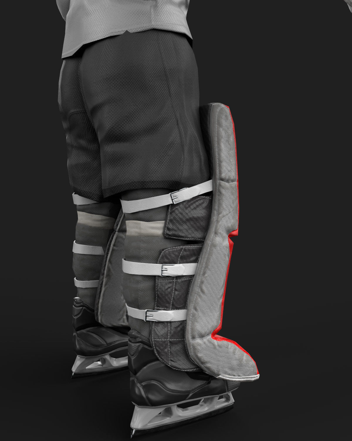 Game ready hockey goalie model  Low-poly 3D model_3