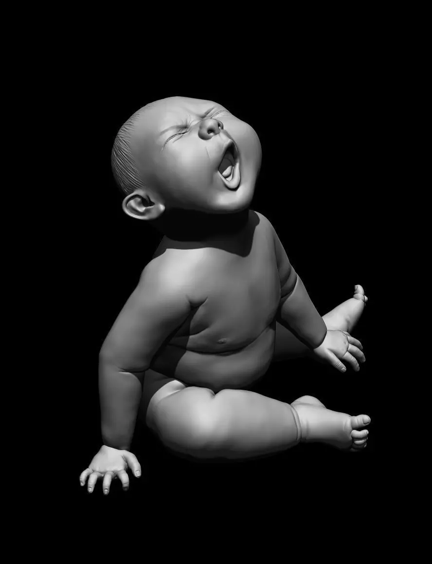 Angry baby 3D print model_0