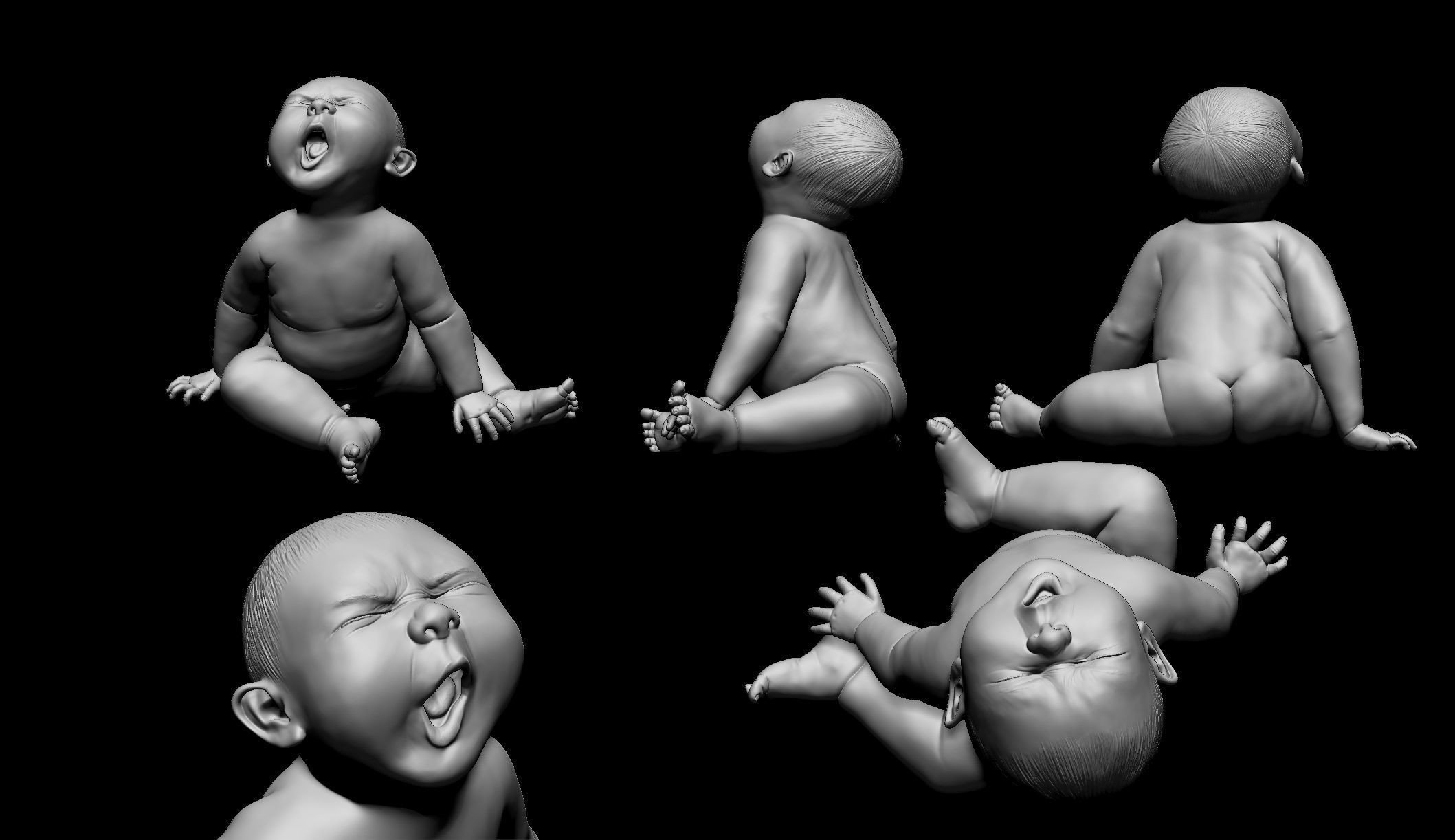 Angry baby 3D print model_2