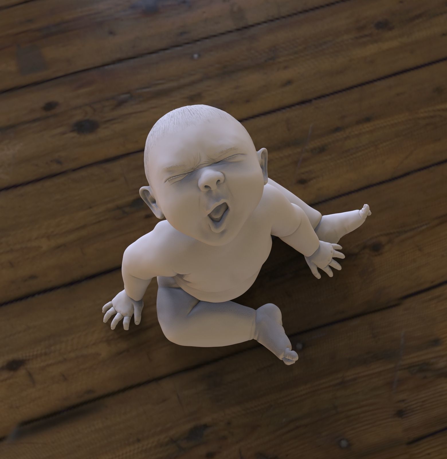Angry baby 3D print model_5