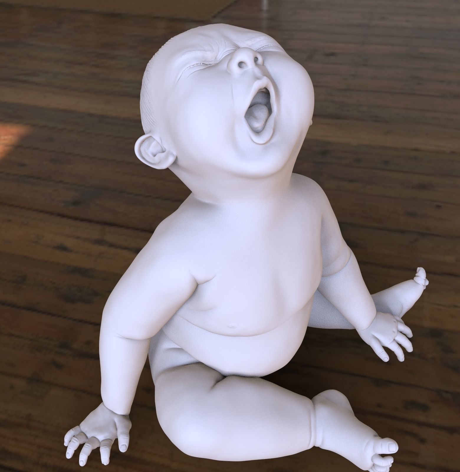 Angry baby 3D print model_4