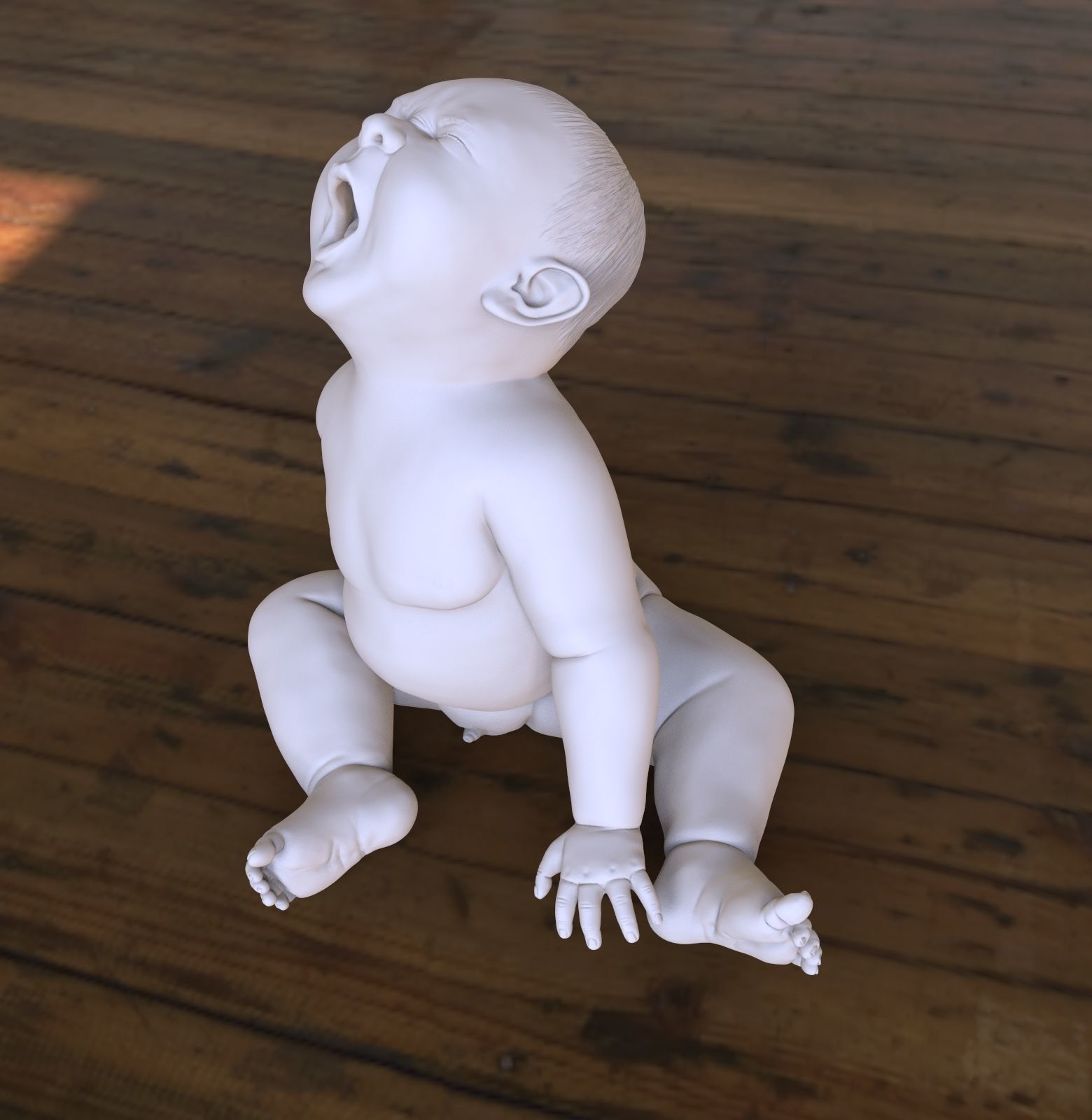 Angry baby 3D print model_1