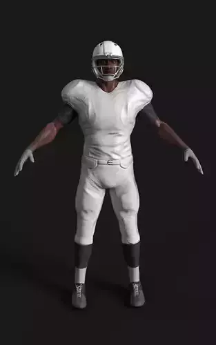 Game ready football player Low-poly 3D model