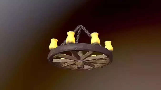 Stylized Chandelier Game ready