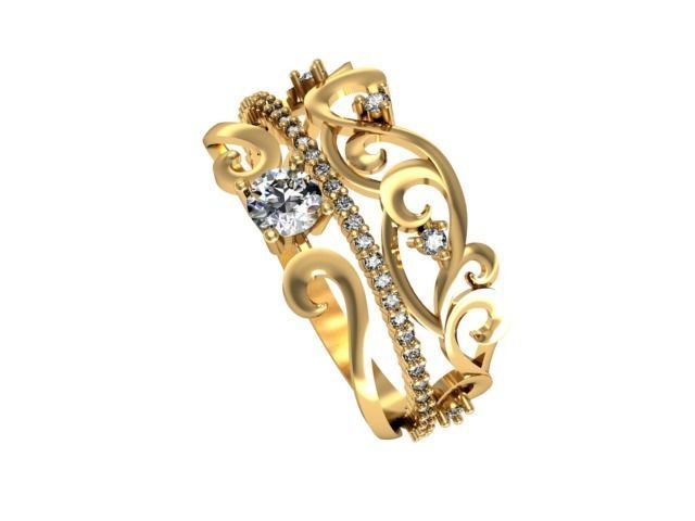 Ring twisted 3D print model_1