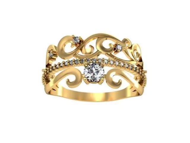 Ring twisted 3D print model_0