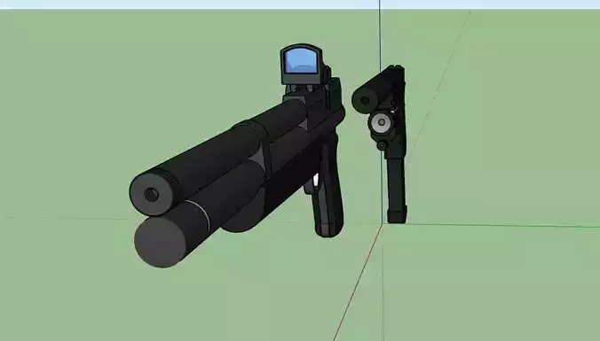 2 pistols gun with scope