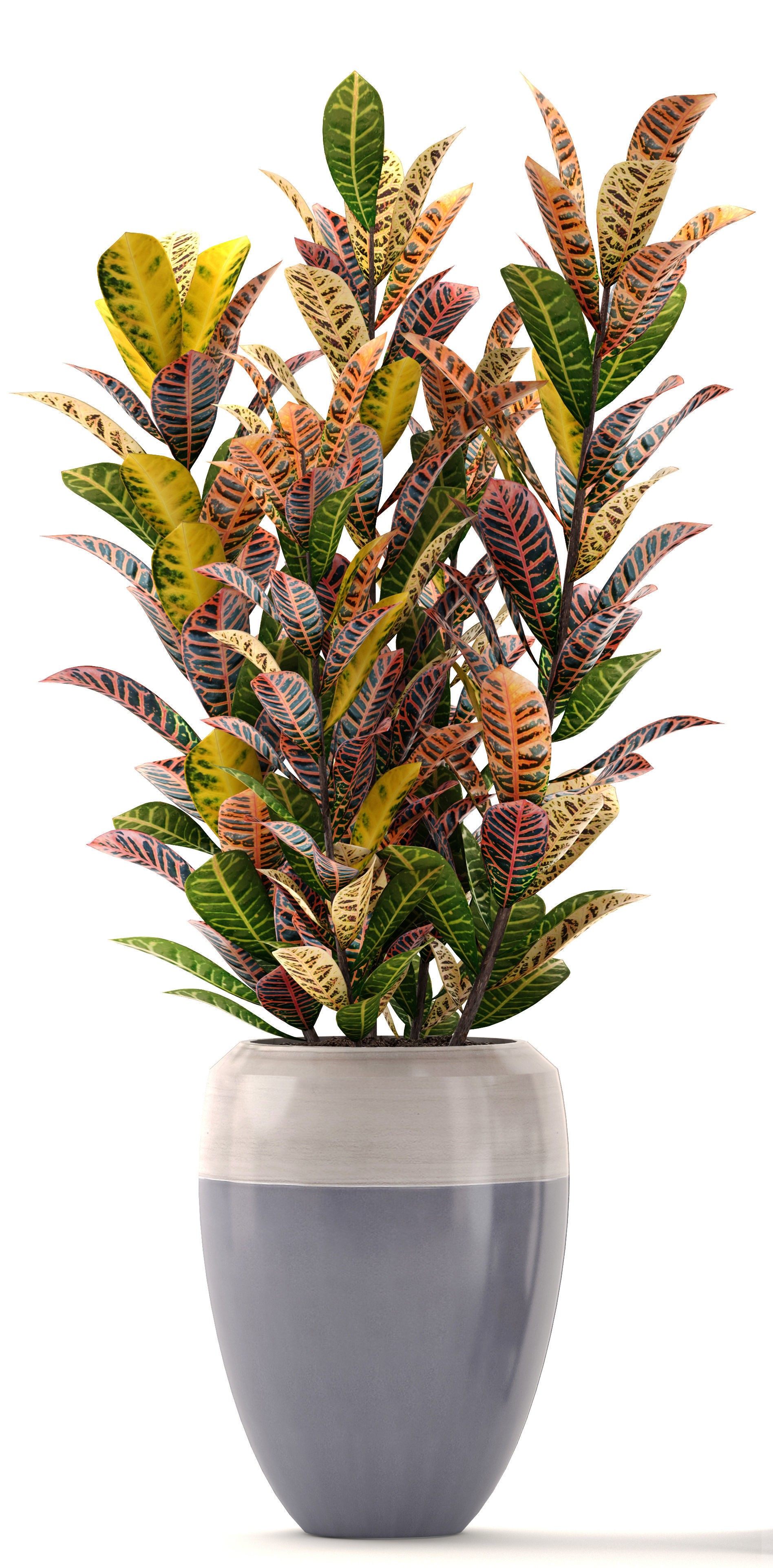 Rack with the decor of figurines and plants 3D model_2