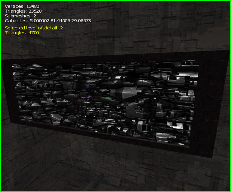 3D Sci-fi Wall Low-poly 3D model_3