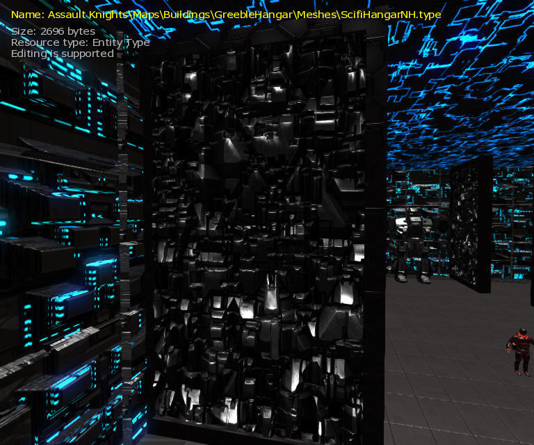 3D Sci-fi Wall Low-poly 3D model_9