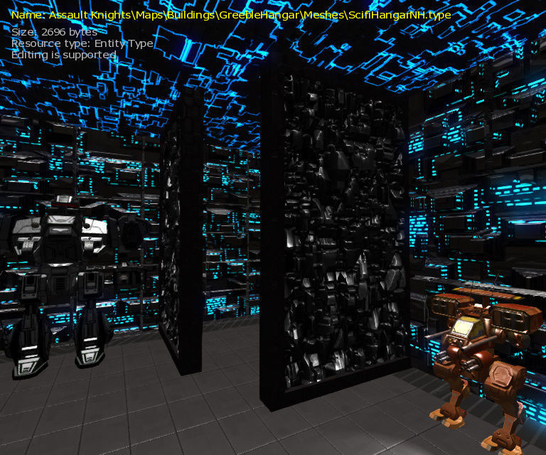 3D Sci-fi Wall Low-poly 3D model_15