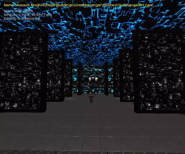 3D Sci-fi Wall Low-poly 3D model_0