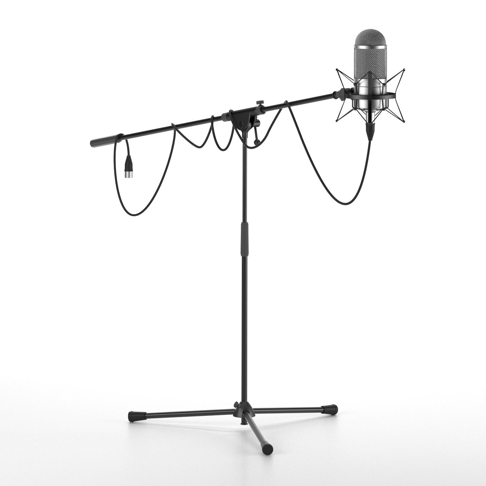 Studio microphone with stand model for subdivide high poly 3D model_1